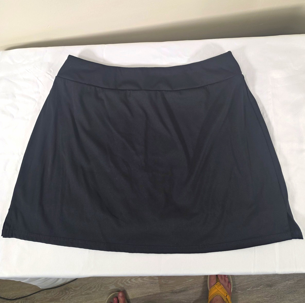 Lou Keith Women’s Athletic Skort XL Black Stretch Elastic Waist Tennis Golf